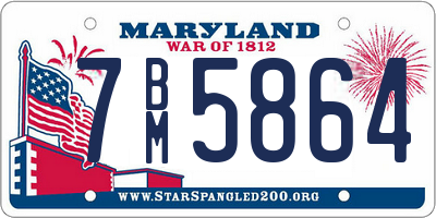 MD license plate 7BM5864