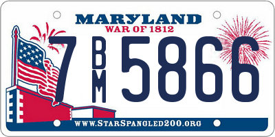 MD license plate 7BM5866