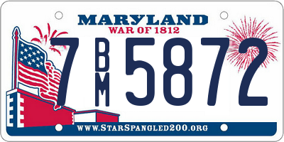 MD license plate 7BM5872