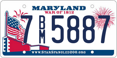 MD license plate 7BM5887