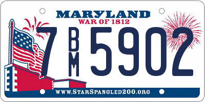 MD license plate 7BM5902