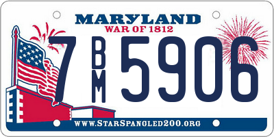 MD license plate 7BM5906