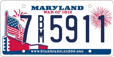 MD license plate 7BM5911