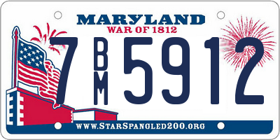 MD license plate 7BM5912