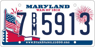 MD license plate 7BM5913