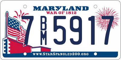 MD license plate 7BM5917