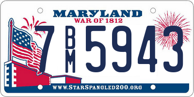 MD license plate 7BM5943