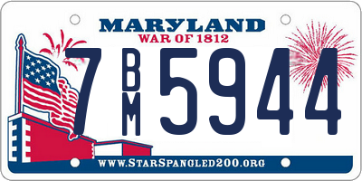 MD license plate 7BM5944