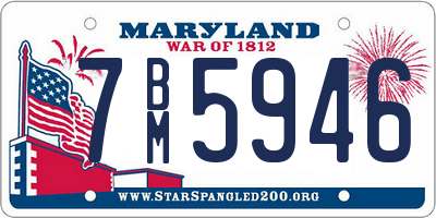 MD license plate 7BM5946