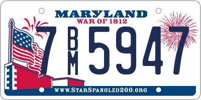 MD license plate 7BM5947