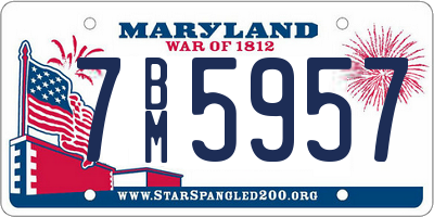 MD license plate 7BM5957