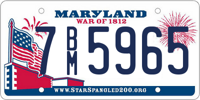 MD license plate 7BM5965