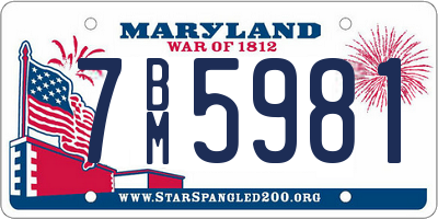 MD license plate 7BM5981