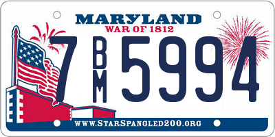 MD license plate 7BM5994