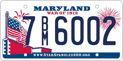 MD license plate 7BM6002