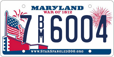 MD license plate 7BM6004