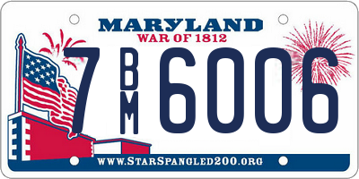 MD license plate 7BM6006