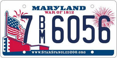 MD license plate 7BM6056