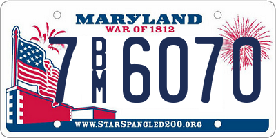 MD license plate 7BM6070