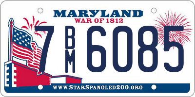 MD license plate 7BM6085