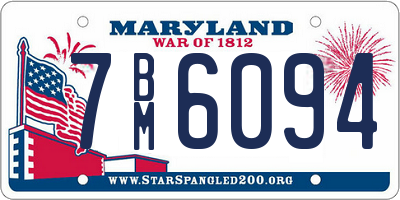 MD license plate 7BM6094