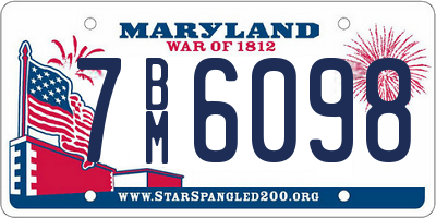 MD license plate 7BM6098