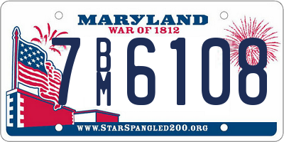 MD license plate 7BM6108