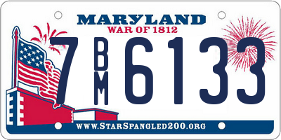 MD license plate 7BM6133