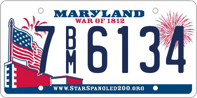 MD license plate 7BM6134