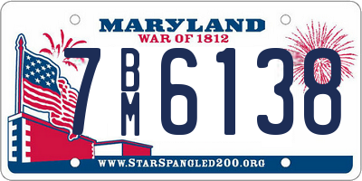 MD license plate 7BM6138