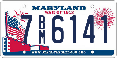 MD license plate 7BM6141