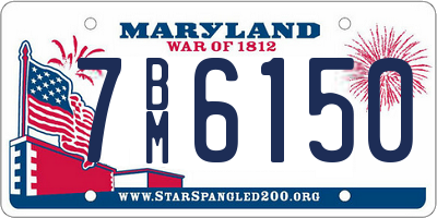 MD license plate 7BM6150
