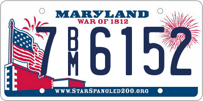 MD license plate 7BM6152