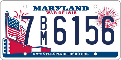 MD license plate 7BM6156
