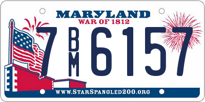 MD license plate 7BM6157