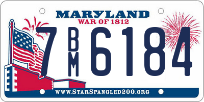 MD license plate 7BM6184