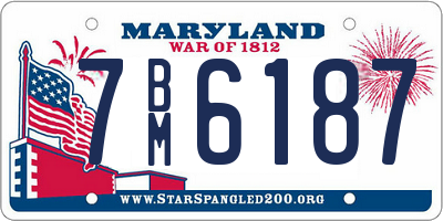 MD license plate 7BM6187