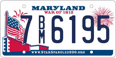 MD license plate 7BM6195