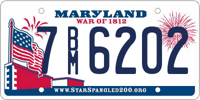 MD license plate 7BM6202