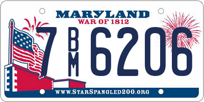 MD license plate 7BM6206