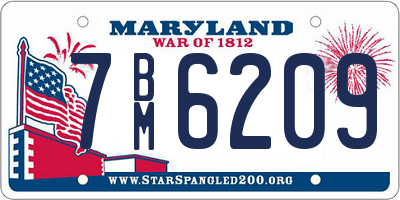 MD license plate 7BM6209