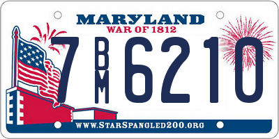MD license plate 7BM6210