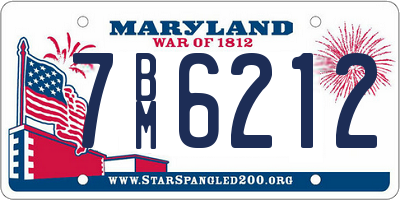 MD license plate 7BM6212