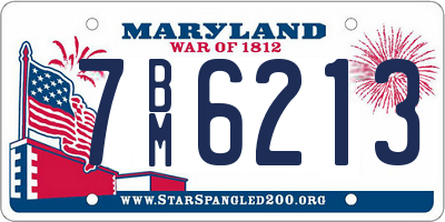 MD license plate 7BM6213