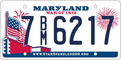 MD license plate 7BM6217