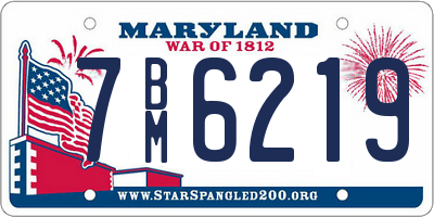 MD license plate 7BM6219