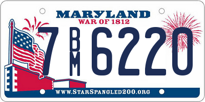 MD license plate 7BM6220