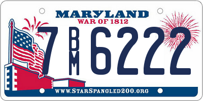 MD license plate 7BM6222