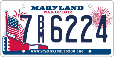 MD license plate 7BM6224