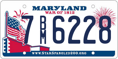 MD license plate 7BM6228